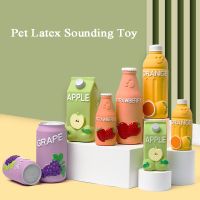 Natural Soft Latex Pet Dog Toy Juice Bottle Shape Squeaky Sound Training Toys Pet Cleaning Tooth Chew Toy Pet Supplies Toys