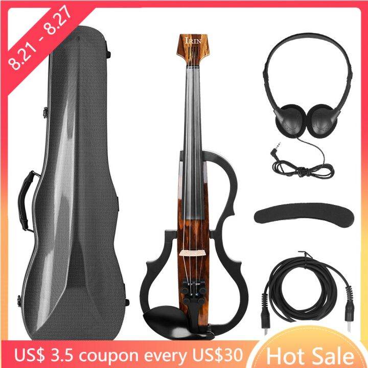 4/4 Electric Violin Carbon Fiber Headless Fiddle Professional Electric