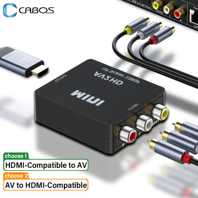 1080P Mini Converter AV เป็นอะแดปเตอร์ที่รองรับ HDMI เข้ากันได้กับ AV RCA Audio Sync Converter สำหรับคอมพิวเตอร์แล็ปท็อปจอภาพทีวี