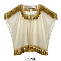 iCONiC ANTOINET TOP #9058 เสื้อผญ ผ้าตาข่าย ปักระบายพู่ ฟรีไซส์ อก32-44" ยาว20" เสื้อคลุม เสื้อครอป เสื้อสั้น เสื้อแฟชั่น เสื้อแฟชั่นผญ เสื้อออกงาน