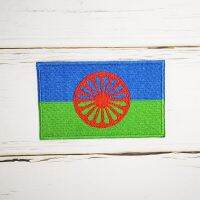 Gypsy Flag Full 100% Patch  For Vest Hat Jeans Iron On  Embroidery Badge Tag Embroidered 8*5 cm Romani Peoples DIY Nationl Flag Replacement Parts