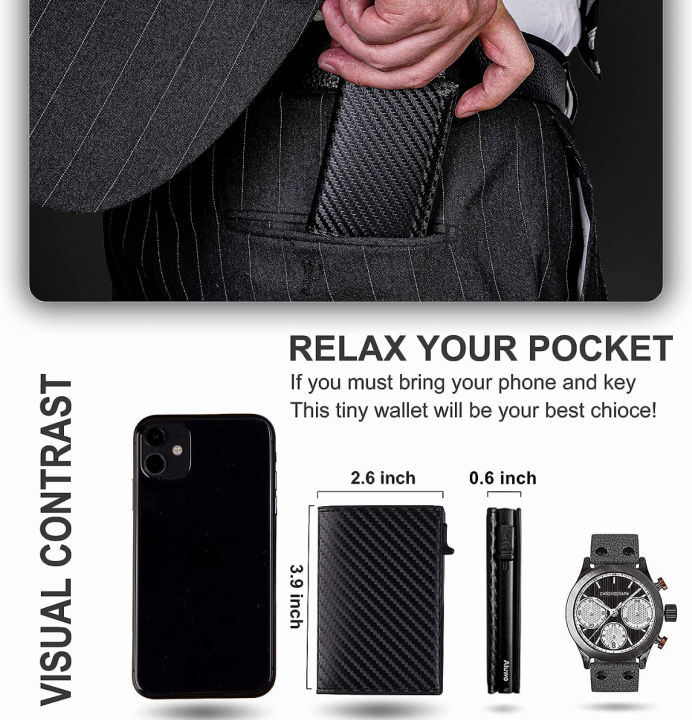 aiuwo-credit-card-holder-for-men-slim-wallet-rfid-wallet-money-clip-wallets-for-men-minimalist-wallet-for-men-carbon-leather-a-carbon-leather