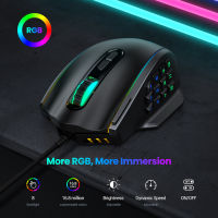 PICTEK PC306 16000DPI RGB Gaming Mouse for MMO Games 20 Programmable Button Optical Sensor RGB Backlight Ergonomic Computer Mice