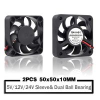 2 Pieces 5V 12V  24V 5010 50mm Fan Ball Bearing 50x50x10mm Fan 5010  Cooling Fan 5cm PC Laptop Computer Cooler Fan Heatsink Fans Laptop Stands