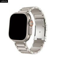 URVOI สำหรับ Ultra Series 8 7 6 SE54321 Titanium Edition สำหรับ โลหะ Link สร้อยข้อมือพับ Clasp ความปลอดภัย