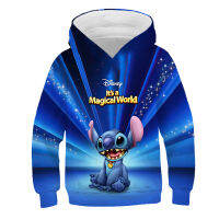 [In stock] ยุโรปและสหรัฐอเมริกาใหม่การ์ตูน Stitch 3D พิมพ์ดิจิตอลหลวมเสื้อคลุมด้วยผ้าน้ำเด็กเสื้อกันหนาว