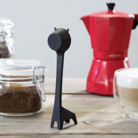 【2023】Cartoon Giraffe Shape Coffee Spoon Cute Design Black Powder Quantitative Long Handle Scoops Plastic Coffee Spoons Kitchen Decor