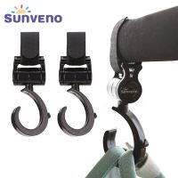 ยี่ห้อ Sunveno สำหรับรถเข็นคนพิการตะขอรถเข็นเด็กทารก2ชิ้นรถเข็นเด็กทารกกระเป๋าใส่ของอุปกรณ์เสริมเบ็ดรถเข็นหมุนได้360ตะขอรถเข็น