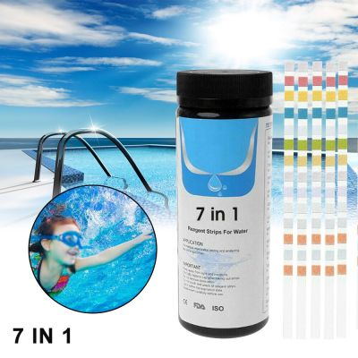 50pcs 7 In1 Aquarium Fish Tank Water Tropical Test Strips Kit Nitrite Nitrate PH Test Strips KH GH NO2 NO3 Bromine Chlorine Test Inspection Tools