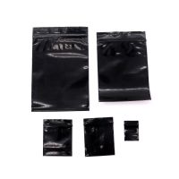100pcs High-end Black Plastic Zip Lock Ziplock Bags Nuts Storage Package Small Jewelry packaging Reclosable poly Zip Bags Thick