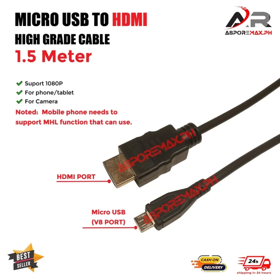 New Micro USB V8 to HDMI 1.5Meter High Grade Cable 1080P HDTV