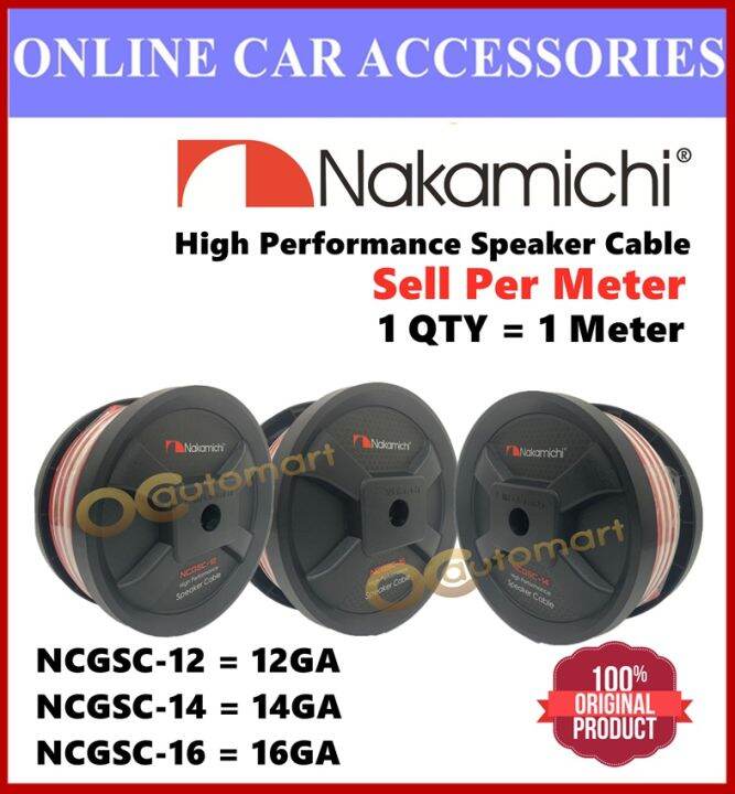 Nakamichi High Performance Car Audio Speaker Cable Speaker Wire 12GA
