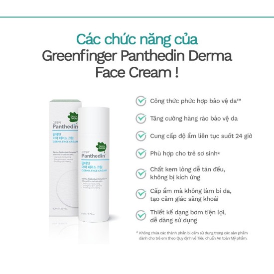 Kem dưỡng da mặt cho bé từ 0-36 tháng greenfinger panthedin derma face - ảnh sản phẩm 4