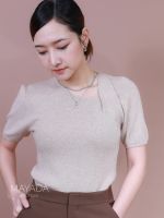 เสื้อยืดไหมพรม ผ้าทอพิเศษ รุ่นคอทวิสต์ Brand MAYADA BOUTIQUE