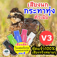 เสียงนกกระทาทุ่งตัวเมีย V3  เมม/แฟลชไดร์ฟเสียงต่อนกกระทาทุ่งเมีย มีเก็บเงินปลายทาง เสียงจริงชัดแจ๋ว100% ไม่มีโฆษณาแทรก (MP3เสียงต่อสัตว์)