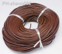 100M/lot light brown 1mm 2mm 1.5mm real wax Round COW Genuine Leather Cord Bracelet Necklace Cord DIY Rope String Thread g442