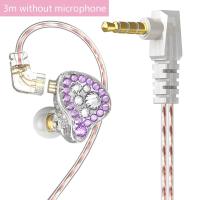 หูฟังที่มีการตรวจสอบตัดเสียงรบกวน Earphone HiFi แบบปลั๊กขนาด3.5มม. ที่ไม่มี/พร้อมไมโครโฟนของขวัญวันเกิดสำหรับโฮสต์การสตรีมสด