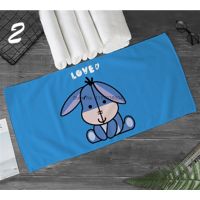 ☎✼✐ Disney Eeyore Style Anime Figures Fashion Customized Bath Towel Cartoon Quick Dry Swimming Beach Towel Soft Absorbent Washcloth