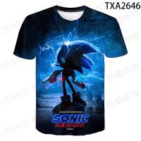 2023 NewSonic เม่นเสื้อยืดเด็กฤดูร้อนเด็กการ์ตูน3D พิมพ์สาว Streetwear เด็กเสื้อผ้าเด็กเสื้อยืด