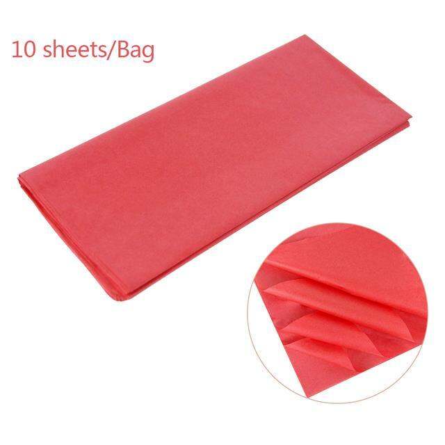 อุปกรณ์ตกแต่งห่อกระดาษทิชชู่สีทึบ10แผ่นขนาด0ซม-ห่อช่อดอกไม้กระดาษ-diy