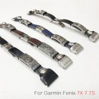 ☋∈┇ Leather Strap For Garmin Fenix 7X 7 6X 6 Pro 5X Smart Watch Band Easyfit Bracelet For Garmin Fenix 5S 6S 7S Wristband 26 22 20mm