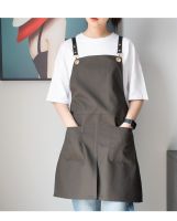 Apron Slit Work Clothes Nordic Female Kitchen Waiter Canvas Waterproof Fashion Mens Work Clothes Custom LOGO