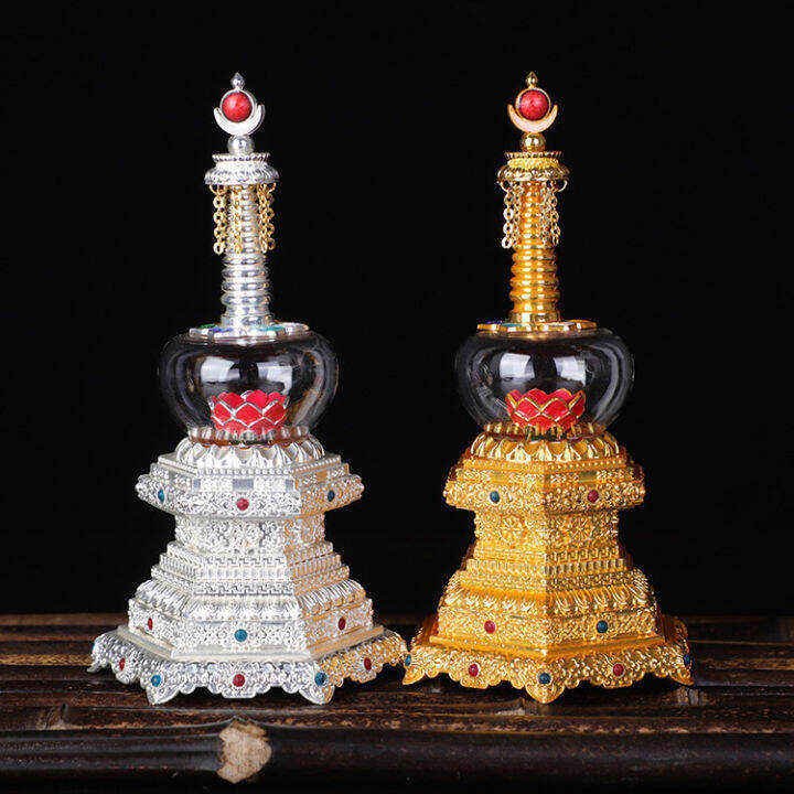 original-quality-คริสตัลขนาด6นิ้ว-stupa-stupa-ประกอบด้วยและทำให้ทองโพธิ์-stupa-เครื่องประดับของพระธาตุ-tantric-ของพระธาตุพระพุทธรูปทิเบตเนปาล