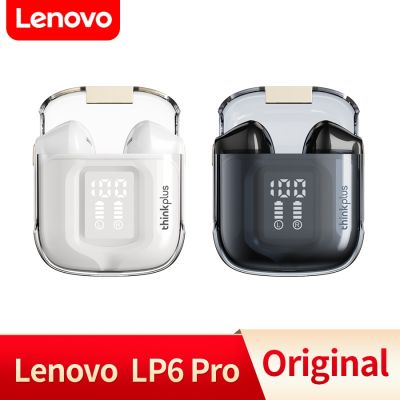 Lenovo LP6โปรหูฟังบลูทูธ5.3หูฟัง TWS สำหรับเล่นกีฬาหูฟังเอียบัดไร้สายแบตเตอรี่ LED ชุดหูฟังจอแสดงผลดิจิตอลเข้ากันได้กับ Android IOS