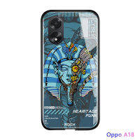 เคสใส่โทรศัพท์สำหรับ OPPO A18 A38แฟชั่นหรูหรามรดกพังค์อนุสาวรีย์เทพีเสรีภาพนักรบดินเผา Tutankhamunb ปลอกนุ่มเคสกันกระแทกเคสโทรศัพท์กระจกเทมเปอร์เรียบ