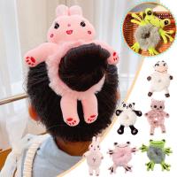 Children Girls Cute Animal Hair Tie Bunny Plush Hair Scrunchie  Plush Bear Hair Rope Rabbit Hair Ties Fluffy Hair Scrunchies Hair Accessories