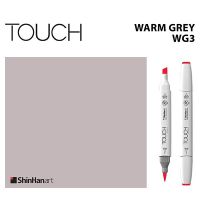 TOUCH TWIN BRUSH MARKER WG3 (WARM GREY) / มาร์คเกอร์หัวพู่กัน-หัวตัดขนาดกลาง รหัส WG3 (WARM GREY)