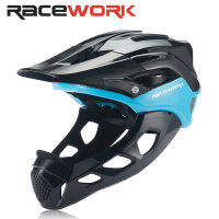 RACEWORK จักรยาน Helme หมวกกันน็อคดาวน์ฮิลล์จักรยานเสือภูเขาหมวกคลุมเต็มหน้าสุดขีดอุปกรณ์สำหรับการขี่จักรยานหมวกกันน็อคกีฬาชิ้นส่วนจักรยาน