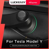 LUCKEASY For Tesla ModelY 2021-2022 Auto Accessories Wiper Hole Protector Plugs Kit Car Waterproof Block Off Plug Cap 2Pcs