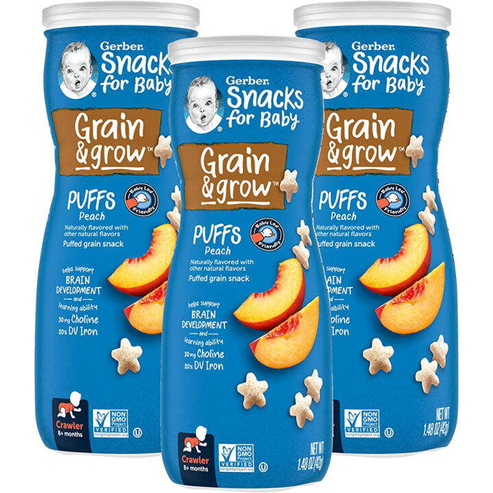 【Hot】 Gerber Puffs 8+ months Peach Lazada PH
