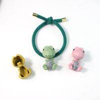 [COD] Korean version of dinosaur diy hair accessories alloy C buckle pendant spray paint fresh candy ring rubber band