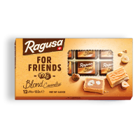 Ragusa For Friends 1 กล่อง น้ำหนัก 132 กรัม มี 12 ชิิ้น Blond Caramelise  Exp.29/05/24 สินค้ามาจากสวิตเซอร์แลนด์