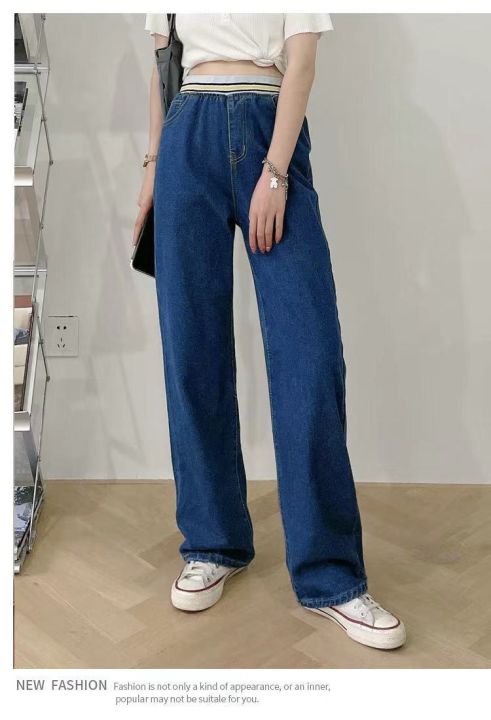 fashionjeans-shop-กางเกงยีนส์เอวยางยืด-ขอบยางยืดลายสีสันสวยงาม-8529