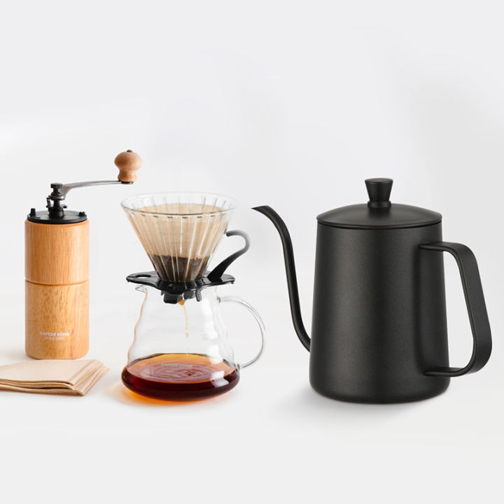 กาดริปกาแฟ-ดริปกาแฟ-350ml-600ml-เหยือกดริปกาแฟ-ที่ดริปกาแฟ-สแตนเลส-ชุดดริปกาแฟ-พร้อมฝา-drip-coffee-kettle