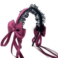 【hot】♗  Multilayered Hair Hoop Bows with Tassel Headdress Maid Headpiece Anime Headband T8NB