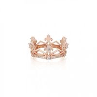 ake ake The Aphrodite Crown Ring Extreme - Pure Pink - แหวนเงินแท้ 925 ทำมือแกะลาย ขัดเงาพิเศษ ฝังพลอยชวารอฟสกี้ ชุบทองชมพูบริสุทธ์ Pure Pink