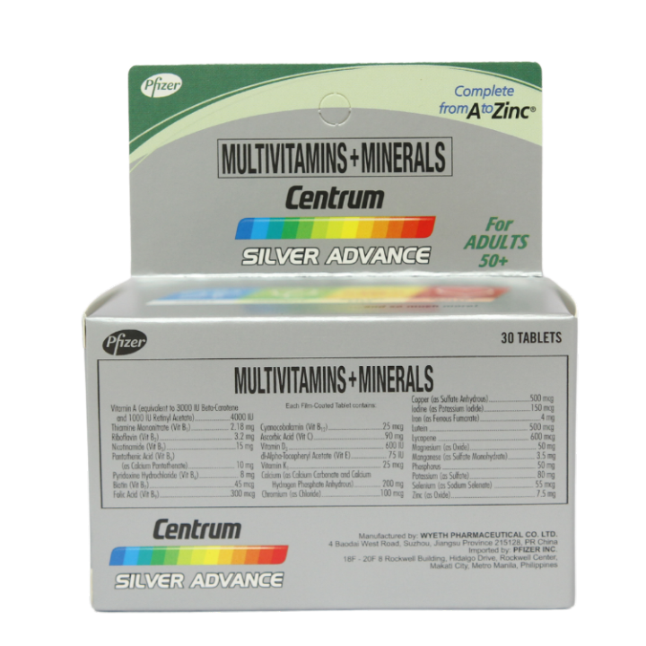 Centrum Silver MULTIVITAMINS Tablet [30 tab] 1 bottle Lazada PH
