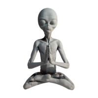 Meditating Alien Resin Gardening Statue Meditative Extraterrestrial Sculpture Outdoor Saucerman Figurine Garden Ornaments Decor robust