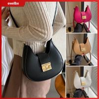 EWELLBE สีทึบทึบ กระเป๋าสะพายไหล่แบบสั้น หนังพียู เล็กๆน้อยๆ กระเป๋า Crossbody แฟชั่นสำหรับผู้หญิง สลิงกระเป๋าถุง ผู้หญิงผู้หญิงผู้หญิง