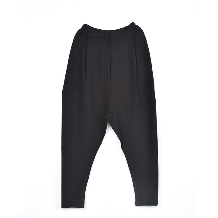 xitao-pants-black-pocket-pleated-women-harem-pants