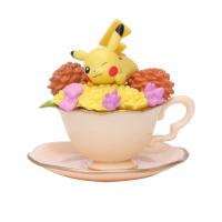 Pokemon Pikachu Eeveelution Vulpix Model Doll Teacup Sprite Ornament Anime Action Figure Peripheral Pokeball Children Toys Gifts