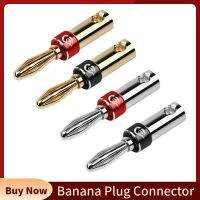 Banana Plug Connector Audio Jack Bananas Connectors For 4mm Binding Post Double Screw Lock Speaker Terminal Consumer Electronics