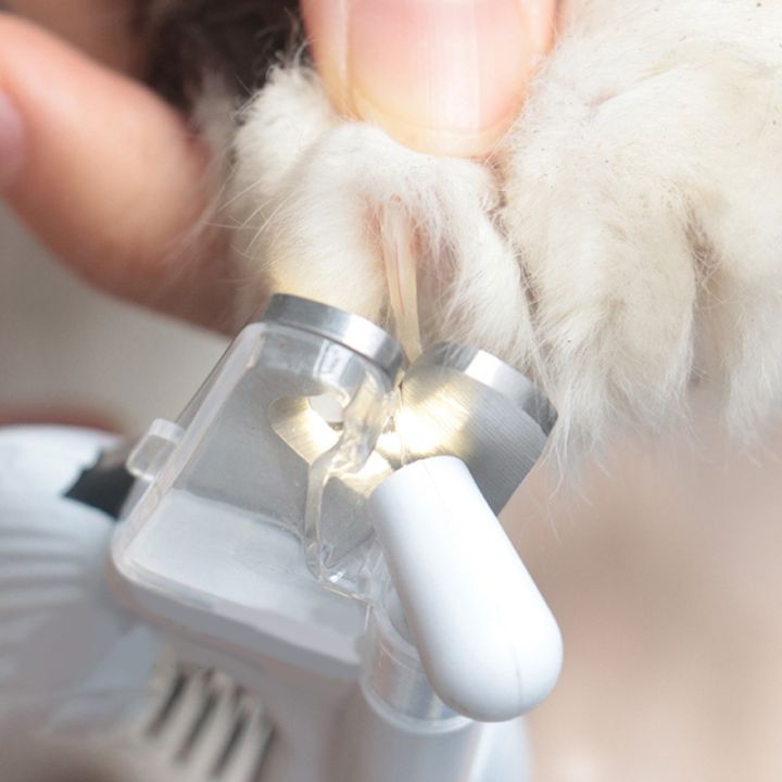 กรรไกรตัดเล็บสุนัขพร้อมไฟ-led-หลีกเลี่ยงการตัดไฟล์เล็บในตัวที่จับกันลื่นเพื่อการกรูมมิ่งที่ปลอดภัย