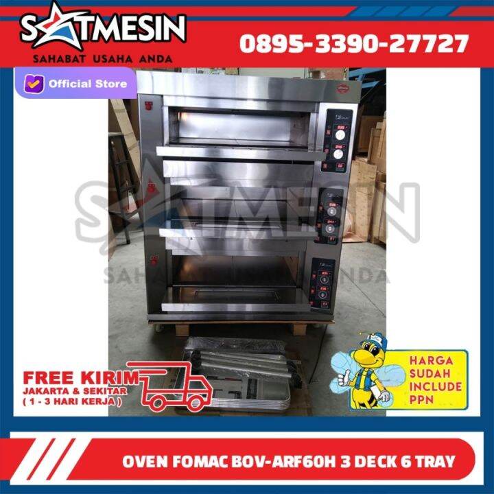 Gas Deck Oven Fomac 3 Deck 6 Tray Bov Arf60h Oven Roti Otomatis