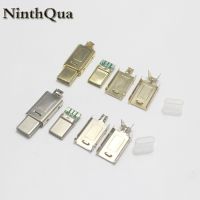 1/2/5set Nickel/Gold-plated USB 3.1 4P Type C Male Plug Welding USB 4 in 1 DIY Repairs Cable Charger Connector for Phone