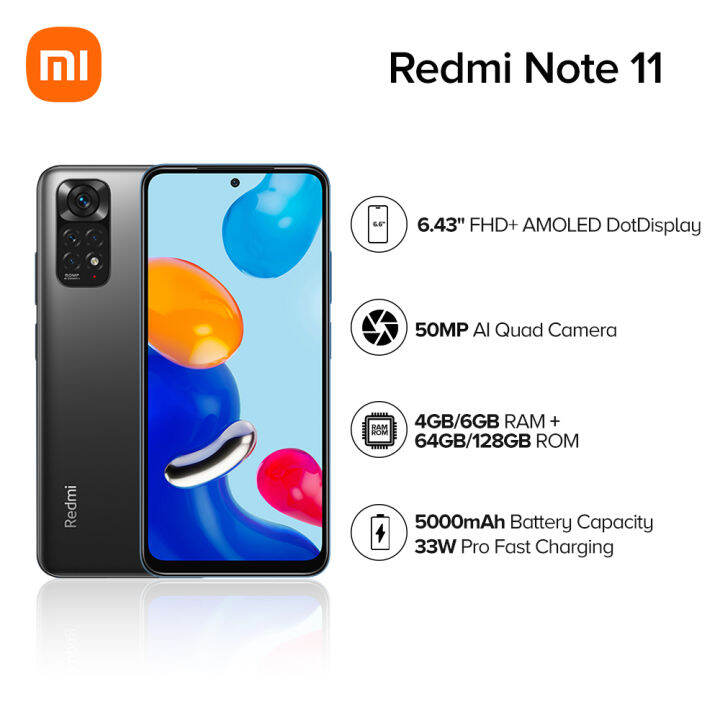 XIAOMI Redmi Note 11 4GB/6GB RAM 64GB/128GB ROM 6.43